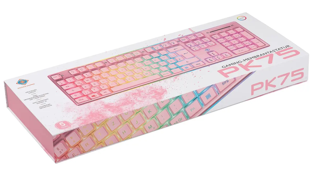 Deltaco Gaming PK75 Keyboard RGB Pink Photo 5