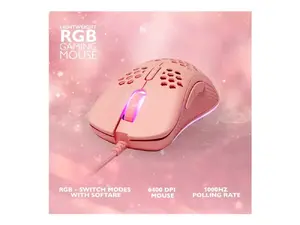 Deltaco GAM-108-P USB Gaming Mouse with RGB Lighting and Pink Finish
