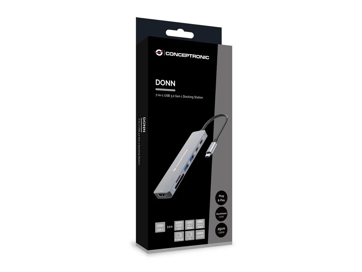 Док-станция Conceptronic 7-в-1 USB-C серая Photo 4