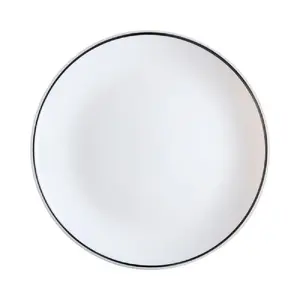 Luminarc Diwali Black Net Desert Plate 19cm White with Black Rim Glass