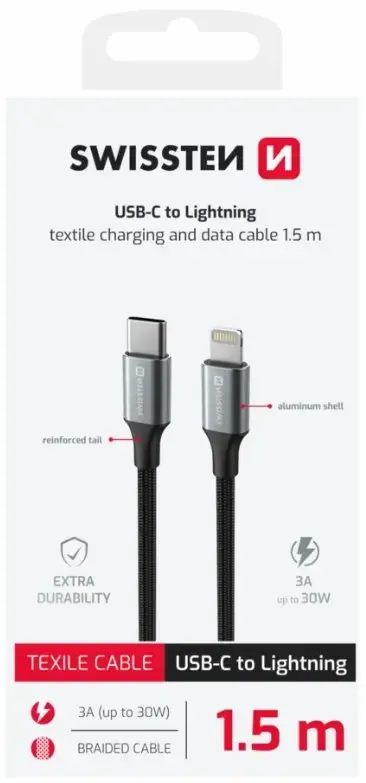 Кабель SWISSTEN Textile II USB-C на Lightning Photo 6