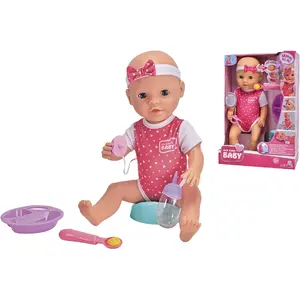 Simba-Dickie New Born Baby Hungry 38 cm Breastfeeding Doll with Accessories and Sound