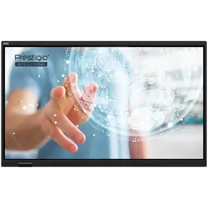 Prestigio Solutions Multiboard 65 collu Light Series Gen 7 4K UHD interaktīvais panelis Android 14 8GB 128GB 50 pieskārieni melns