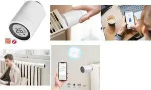 LogiLink SH0135 Умный термостатический радиаторный клапан Zigbee с ЖК-дисплеем, белый, совместим с Tuya, радиус действия 30 м, управление через Smart Life