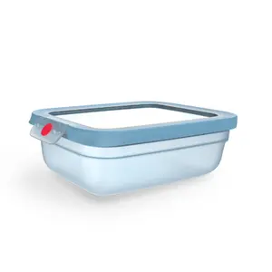 EMSA oneClick N1210700 Rectangular Food Storage Container 1.2 L Blue Translucent