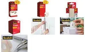 Прозрачная клейкая лента Scotch Crystal 19 мм x 33 m Упаковка 3+1 Мгновенное склеивание Долговечная