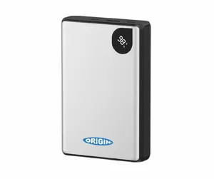 Origin Storage OSPB-100W Pārnēsājama klēpjdatora ārējā baterija ar 20000 mAh litija jonu akumulatoru un vairākām pieslēgvietām sudraba krāsā