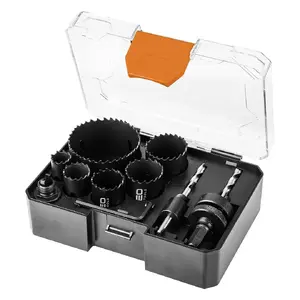 NEO tools 57-921 Bimetāla caurumu zāģu komplekts ar 8% kobaltu 19, 25, 30, 35, 40, 68 mm 9 daļas