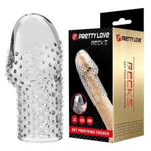 FOR HIM Geek's Penis Sleeve Прозрачная текстурированная насадка из ТПЭ для увеличения объема