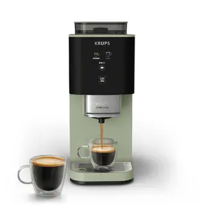 Кофемашина Fully-auto Krups Coffee Crush Зеленый со встроенной кофемолкой и регулировкой крепости для зерен и молотого кофе