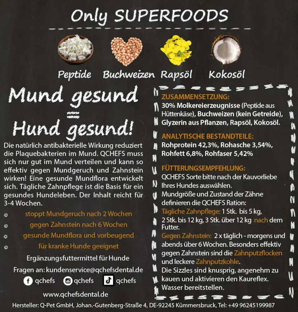 QCHEFS Sizzles Zobu gardumi suņiem 65 g Photo 2