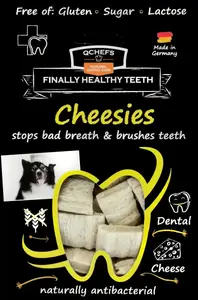 Лакомство для собак QCHEFS Cheesies 65 г Дополнительный корм для ежедневного ухода за зубами без глютена и лактозы