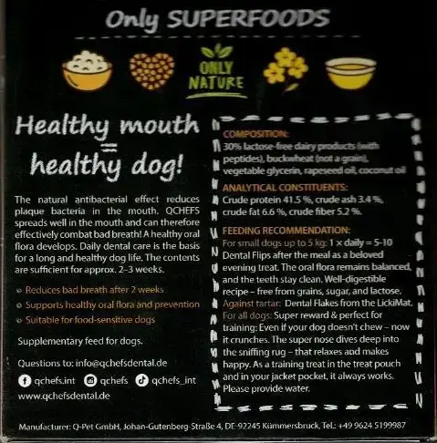 QCHEFS Dental Flips Dog Treat 40 g Photo 2
