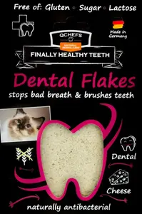 QCHEFS Dental Flakes Cat 80g дополнительный корм для ежедневного ухода за полостью рта и уменьшения зубного налета