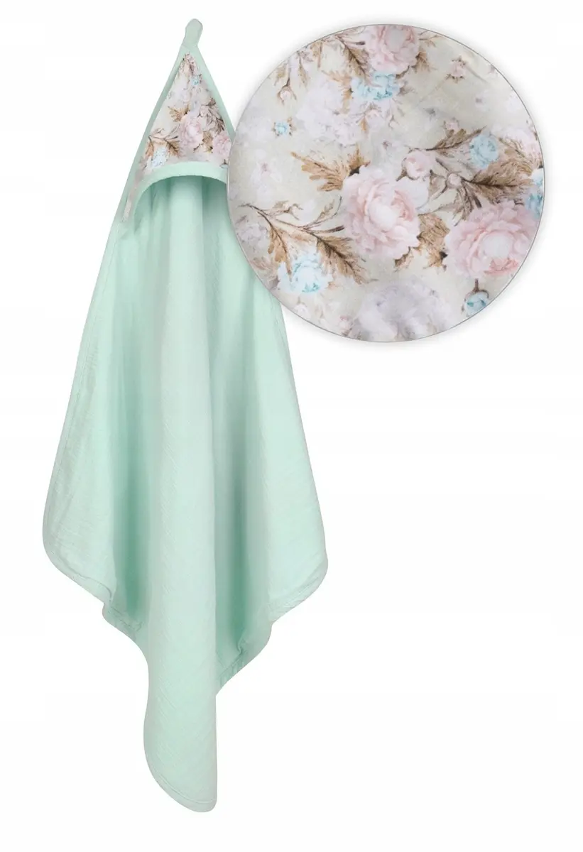 BabyMatex Muslin Design bērnu vannas dvielis