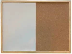 Bnt Office Cork and Whiteboard Combination Board with Wooden Frame