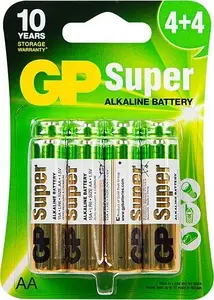 BLOW GP Super AA 1.5V LR6 Sārmu baterijas 8 gab.