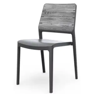 Garden chair Keter Deco Porto light gray pressed plastic UV-resistant stackable 110 kg load capacity