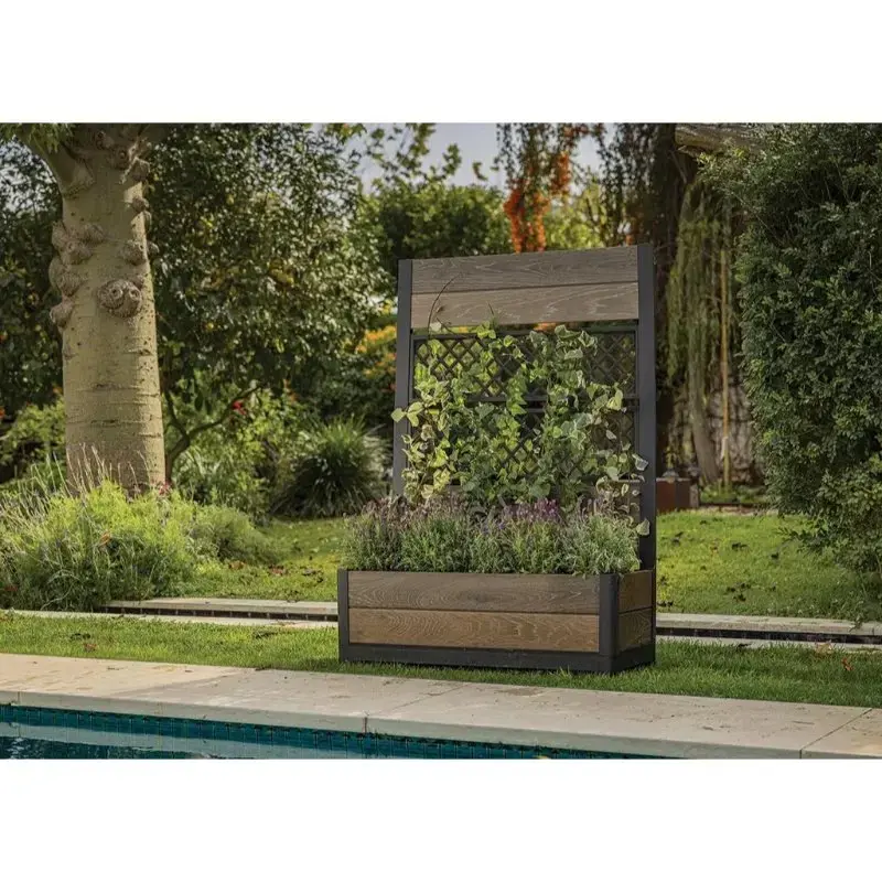 Keter Deco Tulip 110L Walnut Mesh Flower Pot Photo 2