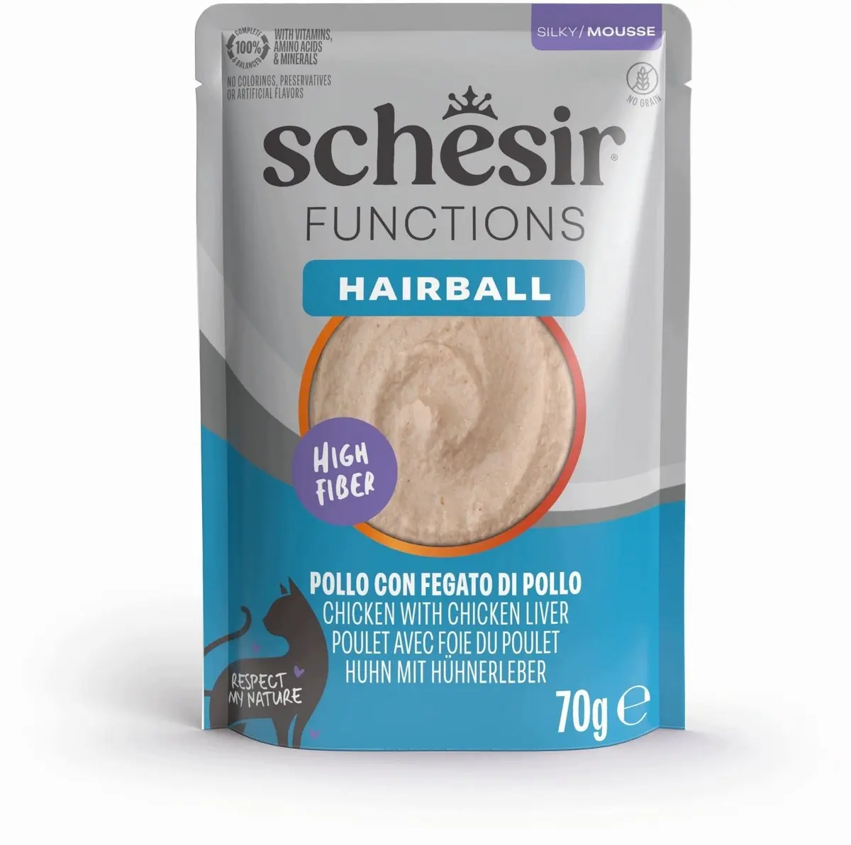 Schesir Functions Hairball Mitrā kaķu barība