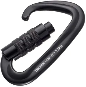 TROIKA Carabiner Keychain TRKAR12/BK Black