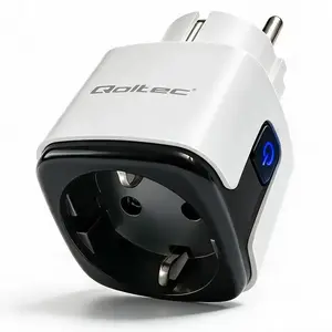 QOLTEC 52710 viedā Wi-Fi kontaktligzda 16A ar taimeri un enerģijas mērītāju