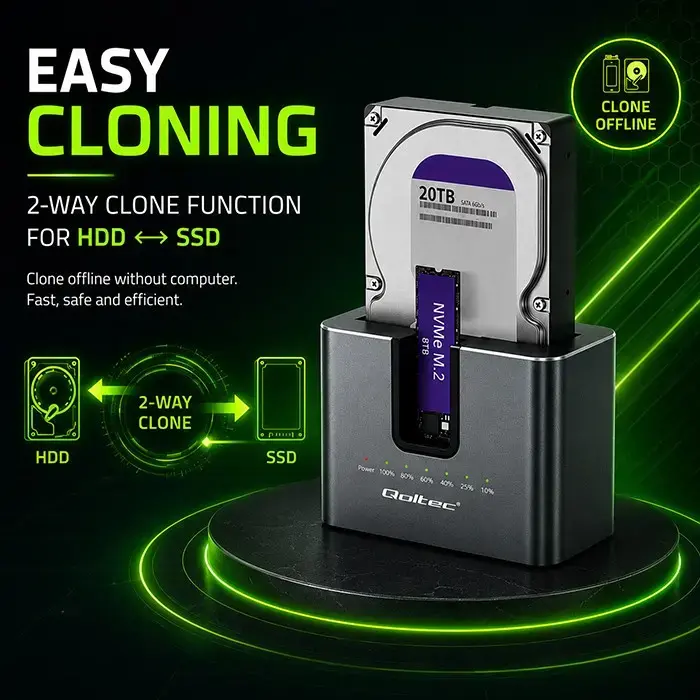 QOLTEC 2in1 HDD SSD Docking Station 52631 Photo 9