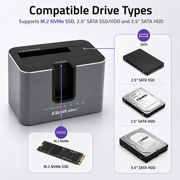 QOLTEC 2in1 HDD SSD Docking Station 52631 Photo 5