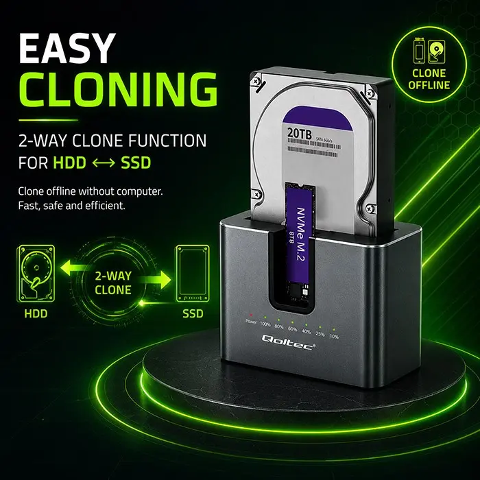 QOLTEC 2in1 HDD SSD Docking Station 52631 Photo 10
