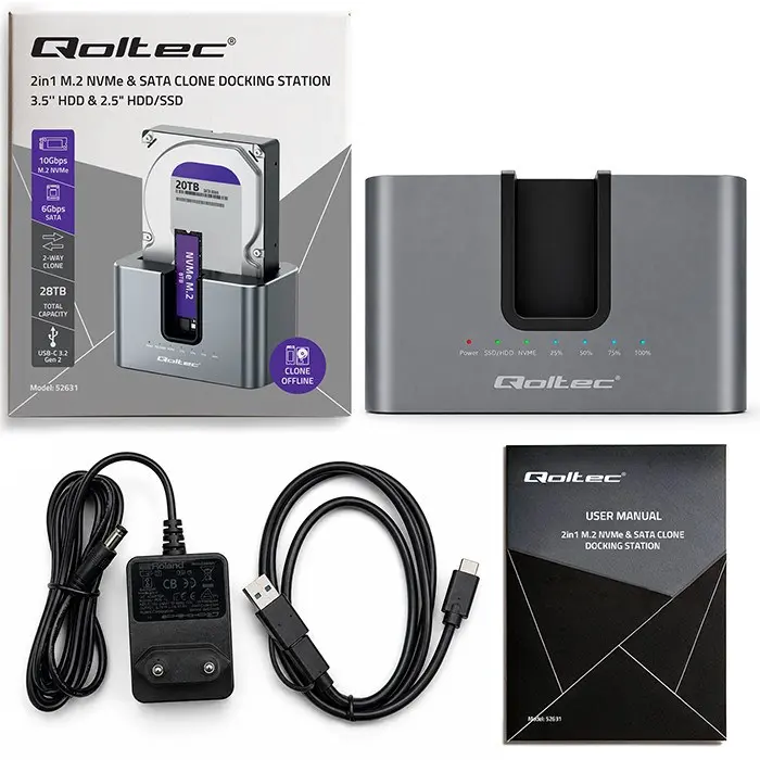 QOLTEC 2in1 HDD SSD Docking Station 52631 Photo 22