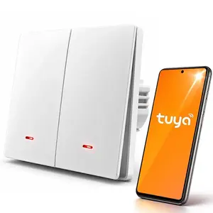 Smart Light Switch QOLTEC 52706 2-Gang WiFi Timer Tuya