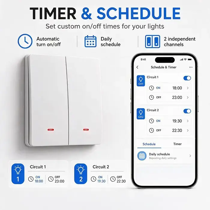 Smart Light Switch QOLTEC 52706 WiFi Tuya Photo 7