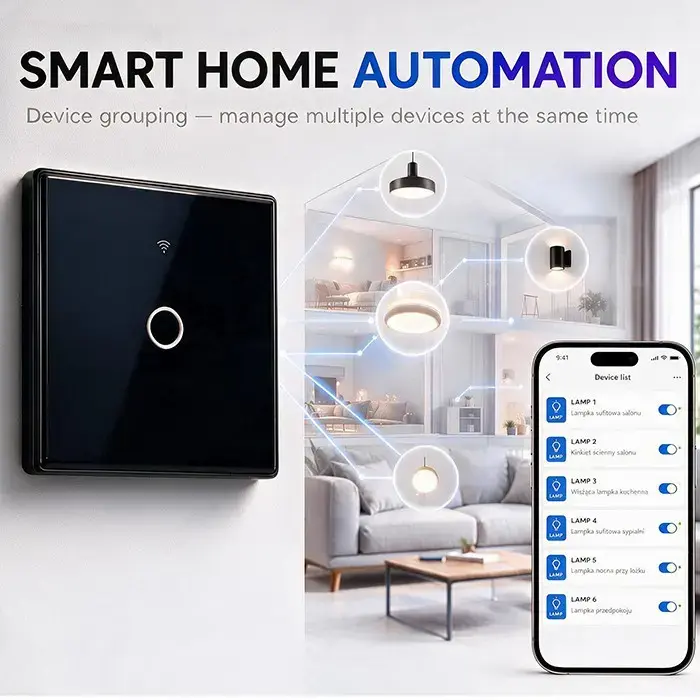 QOLTEC 52711 Viedais skārienjutīgais slēdzis WiFi Tuya Photo 3