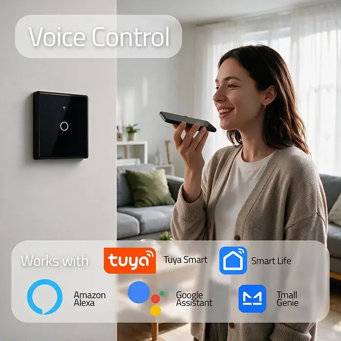 QOLTEC 52711 Viedais skārienjutīgais slēdzis WiFi Tuya Photo 5