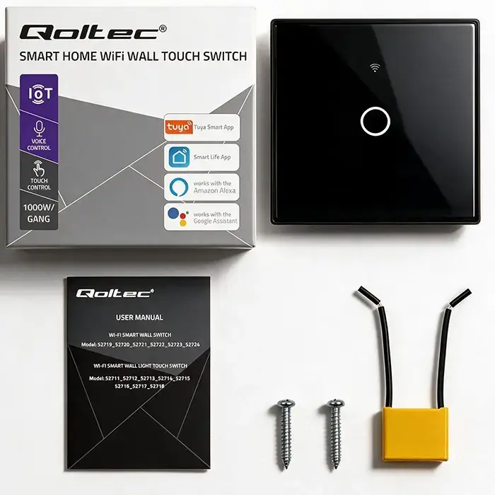 QOLTEC 52711 Viedais skārienjutīgais slēdzis WiFi Tuya Photo 13