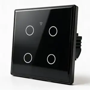 QOLTEC 52714 Smart Touch Light Switch 4-Gang WiFi Timer Tuya