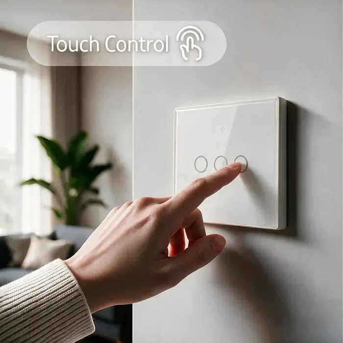 QOLTEC 52717 Smart Touch Light Switch WiFi Tuya Photo 4