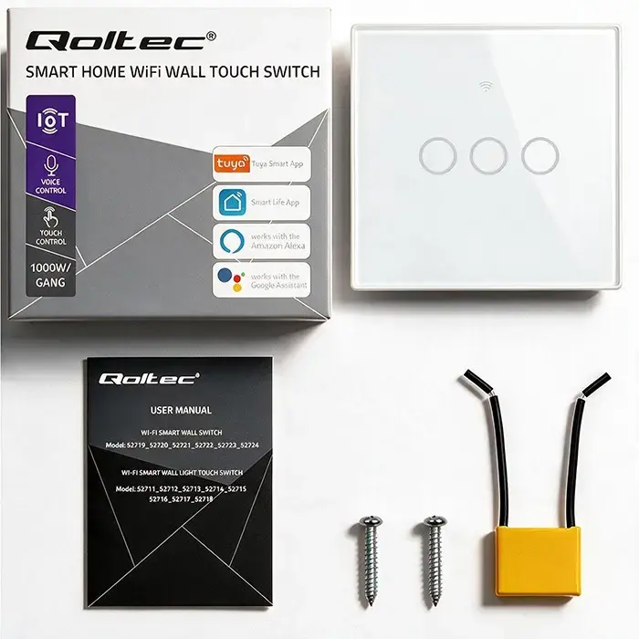 QOLTEC 52717 Smart Touch Light Switch WiFi Tuya Photo 13
