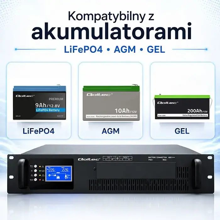QOLTEC Pure Sine Wave UPS for RACK 3kVA 3000W PF1.0 Photo 8