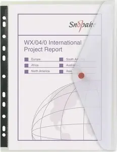 Snopake Perf A4 transparent envelope folder, pack of 5