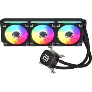 Fortron AD36-B CPU ūdens dzesēšana 360 mm melna ARGB ar digitālo temperatūras displeju 3x 120 mm ventilatori