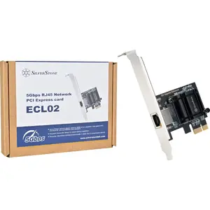 Сетевая карта Silverstone SST-ECL02 PCIe x1 Realtek RTL8126 1 порт 5 Гбит/с RJ-45 низкопрофильная и стандартная