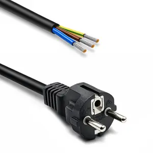 QOLTEC SCHUKO CEE 7/7 Strāvas Kabelis Varš 3x1.5mm2 1.8m Ar Nonemtiem un Lodētiem Galiem