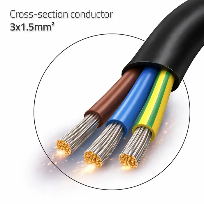 Силовой кабель QOLTEC SCHUKO CEE 1.8м Photo 2