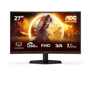 AOC C27G42ZE Ieliekts spēļu monitors 27 collas Full HD 1920 x 1080 Fast VA LCD 260 Hz 1 ms melns un sarkans