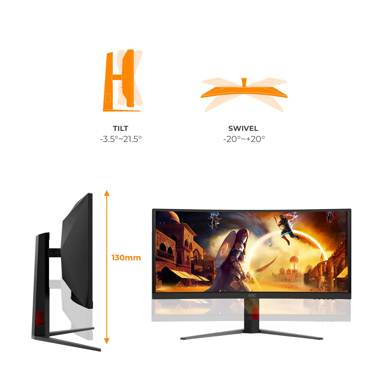 AOC G4 CU34G4ZCA Spēļu monitors 34" Photo 3