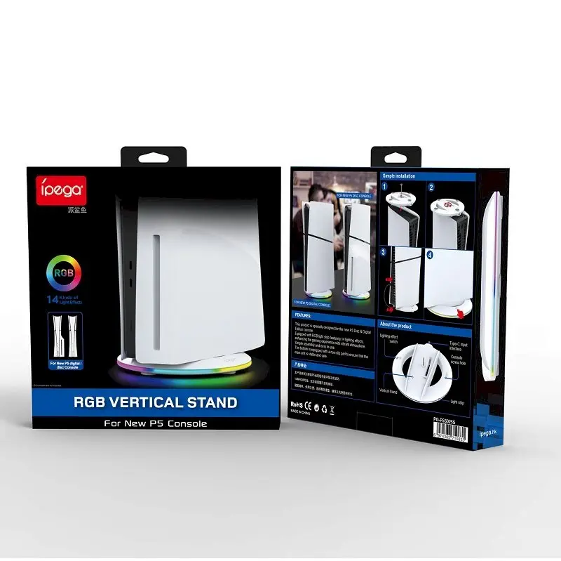 iPega P5S025S Vertikālais statīvs ar RGB priekš PS5 Slim/Pro Photo 3