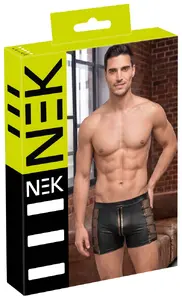 Мужские брюки NEK Men's Net Pants L черные из ткани под влажный винил с сетчатыми вставками