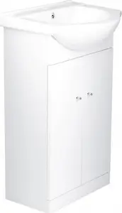 DEFTRANS Bathroom Vanity Unit with Sink Nice White Floor Standing