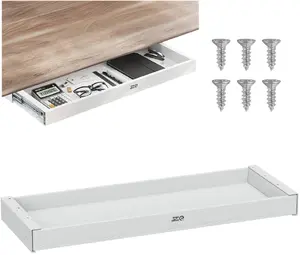 Ergo Office ER-302 W Flat Under-Desk Drawer in White